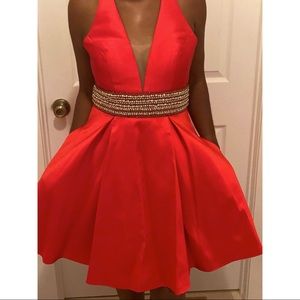 Deep Coral Studded Dress